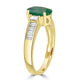 1.56ct Emerald Ring with 0.41tct Diamonds set in 14K Yellow Gold