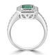 1.55ct Emerald Ring with 0.43tct Diamonds set in 14K White Gold