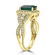 1.78ct  Emerald Rings with 0.55tct Diamond set in 14K Yellow Gold