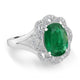 2.23ct Emerald Ring with 0.28tct Diamonds set in 14K White Gold