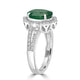 3.25ct Emerald Rings with 0.49tct Diamond set in 14K White Gold