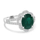 3.25ct Emerald Rings with 0.49tct Diamond set in 14K White Gold