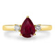 1.52ct Ruby Ring with 0.16tct Diamonds set in 14K Yellow Gold