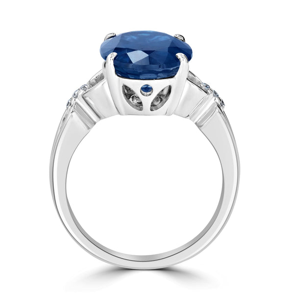 5.44ct Kyanite Ring with 0.19tct Diamonds set in 14K White Gold