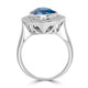 9.99ct  Blue Zircon Rings with 0.32tct Diamond set in 14K White Gold