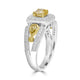 0.76ct Yellow Diamond Rings with 0.79tct Diamond set in 18K White Gold