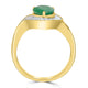 1.93ct Emerald Ring with 1.7tct Diamonds set in 14K Yellow Gold