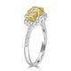 1.01ct Yellow Diamond Rings with 0.77tct Diamond set in 14K White Gold