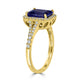 2.46ct Tanzanite Ring with 0.33tct Diamonds set in 14K Yellow Gold