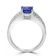 1.52ct Tanzanite Ring with 0.53tct Diamonds set in 14K White Gold