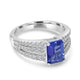 1.52ct Tanzanite Ring with 0.53tct Diamonds set in 14K White Gold