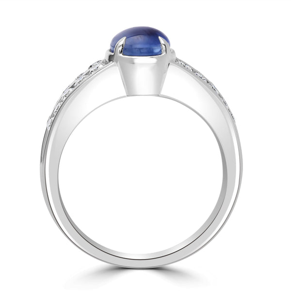 2.24ct  Sapphire Rings with 0.44tct Diamond set in 14K White Gold