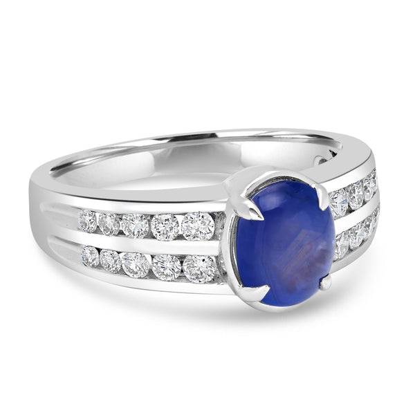 2.24ct  Sapphire Rings with 0.44tct Diamond set in 14K White Gold