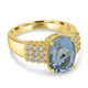 3.27ct Aquamarine Ring with 0.34tct Diamonds set in 14K Yellow Gold