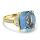 5.39ct  Aquamarine Rings with 0.25tct Diamond set in 14K Yellow Gold