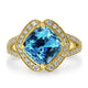 3.12ct Aquamarine Ring with 0.42tct Diamonds set in 14K Yellow Gold