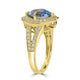 3.12ct Aquamarine Ring with 0.42tct Diamonds set in 14K Yellow Gold