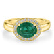 1.31ct Emerald Ring with 0.38tct Diamonds set in 14K Yellow Gold