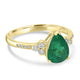 1.58ct Emerald Rings with 0.19tct Diamond set in 14K Yellow Gold