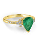 1.58 ct Emerald Ring with 0.19 tct Diamonds set in 18K Yellow Gold