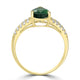 1.43ct Emerald Ring with 0.22tct Diamonds set in 18K Yellow Gold