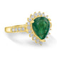 2.1ct Emerald Ring with 0.45tct Diamonds set in 18K Yellow Gold