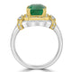 2.65ct Emerald Ring with 0.62tct Diamonds set in 18K Two Tone Gold