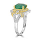 2.65ct Emerald Ring with 0.62tct Diamonds set in 18K Two Tone Gold