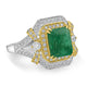 2.65ct Emerald Ring with 0.62tct Diamonds set in 18K Two Tone Gold