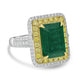 5.53ct Emerald Rings with 0.87tct Diamond set in 18K White Gold