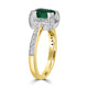 0.75ct Emerald Ring with 0.35tct Diamonds set in 14K Two Tone Gold