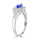 0.45ct Tanzanite Ring with 0.32tct Diamonds set in 14K White Gold