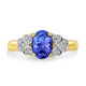 1.05ct Tanzanite Ring with 0.05tct Diamonds set in 14K Two Tone Gold