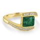 1.95ct Emerald Ring with 0.26tct Diamonds set in 18K Yellow Gold