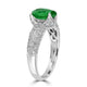 1.39ct Emerald Ring with 0.31tct Diamonds set in 14K White Gold