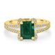 1.53ct Emerald Ring with 0.2tct Diamonds set in 14K Yellow Gold