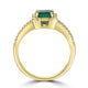 1.53ct  Emerald Rings with 0.2tct Diamond set in 14K Yellow Gold