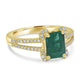 1.53ct  Emerald Rings with 0.2tct Diamond set in 14K Yellow Gold