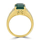 3.75ct Emerald Ring with 0.43tct Diamonds set in 14K Yellow Gold