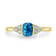 2.55ct Blue Zircon Ring with 0.21tct Diamonds set in 14K Yellow Gold