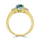 2.55ct Blue Zircon Ring with 0.21tct Diamonds set in 14K Yellow Gold