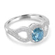 2.05ct Blue Zircon Ring with 0.28tct Diamonds set in 14K White Gold