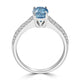 2.33ct Blue Zircon Ring with 0.22tct Diamonds set in 14K White Gold