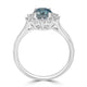 2.35ct Blue Zircon Ring with 0.34tct Diamonds set in 14K White Gold