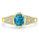 2.86ct Blue Zircon Ring with 0.31tct Diamonds set in 14K Yellow Gold