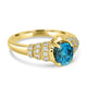 2.86ct Blue Zircon Ring with 0.31tct Diamonds set in 14K Yellow Gold