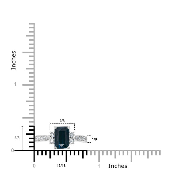 1.64ct Tourmaline Ring with 0.24tct Diamonds set in 14K White Gold