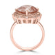 5.8ct Morganite Rings with 0.35tct Diamond set in 14K Rose Gold