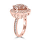 5.8ct Morganite Rings with 0.35tct Diamond set in 14K Rose Gold