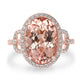 5.69ct Morganite Ring with 0.44tct Diamonds set in 14K Rose Gold